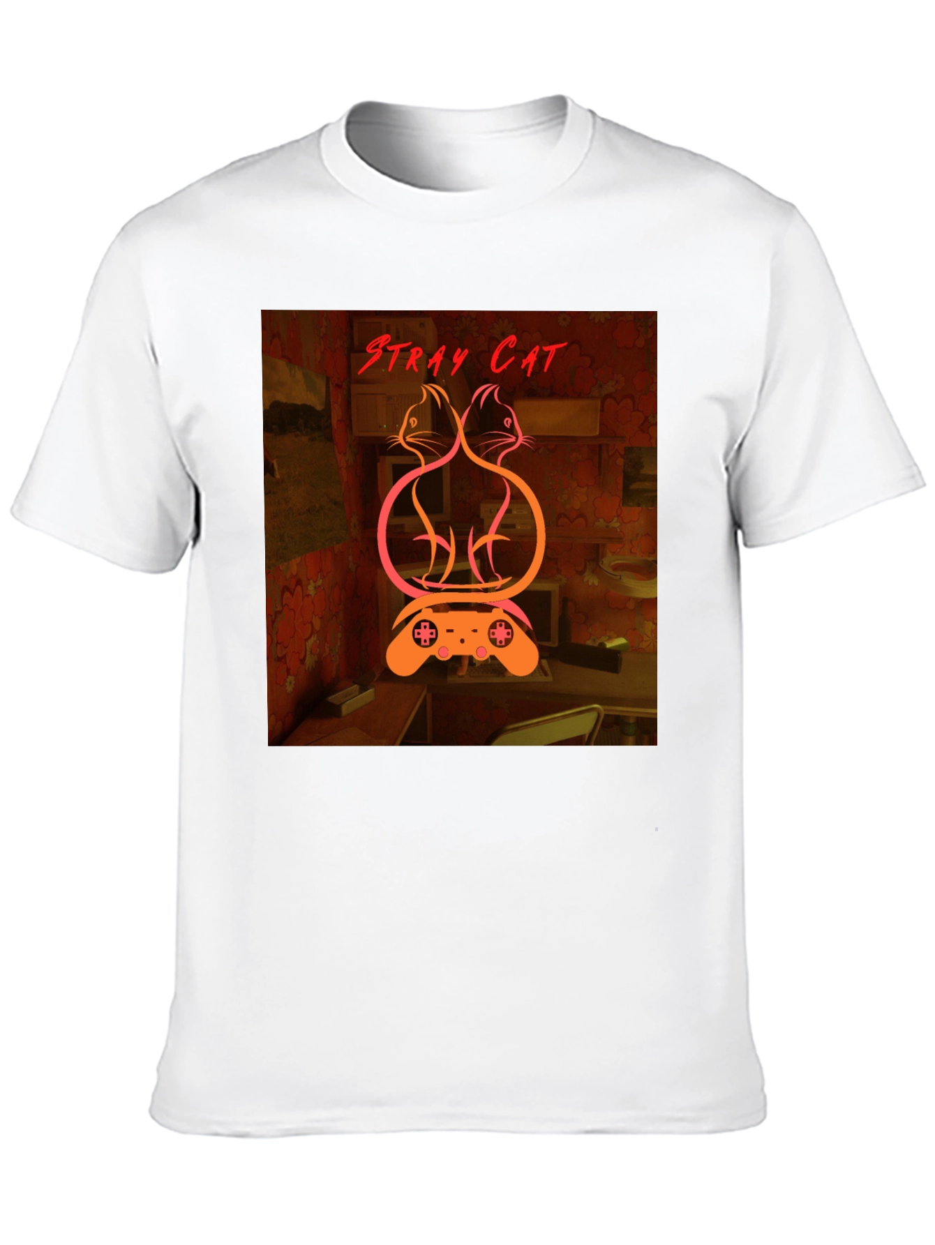 Stray Cat Graphic Tee - Gamer Style