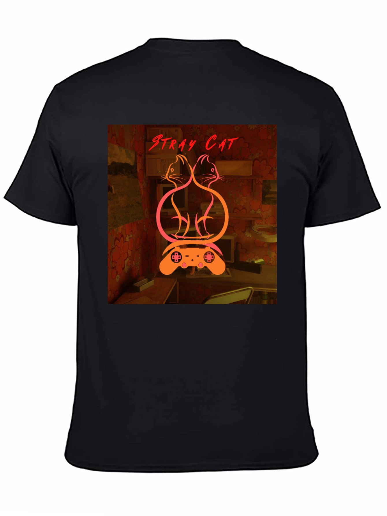 Stray Cat Graphic Tee - Gamer Style