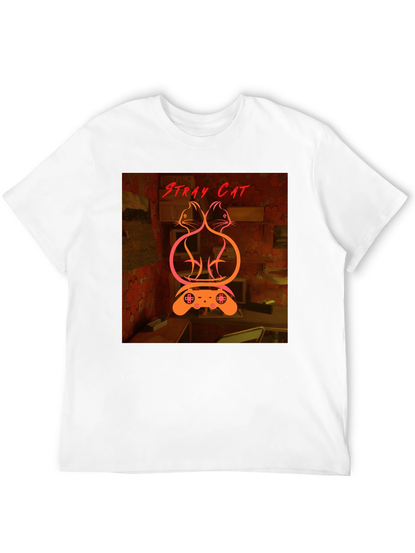 Stray Cat Graphic Tee - Gamer Style