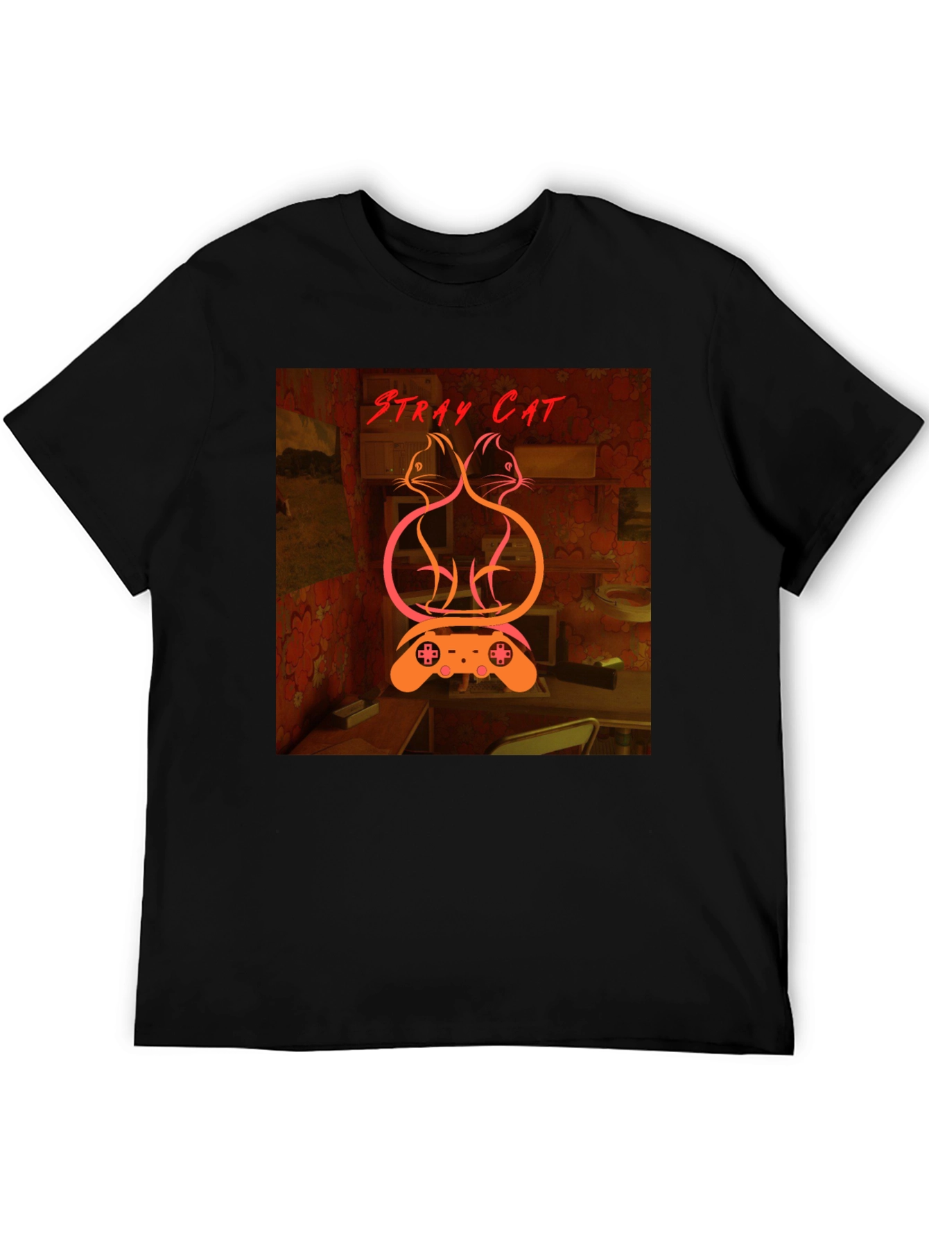Stray Cat Graphic Tee - Gamer Style