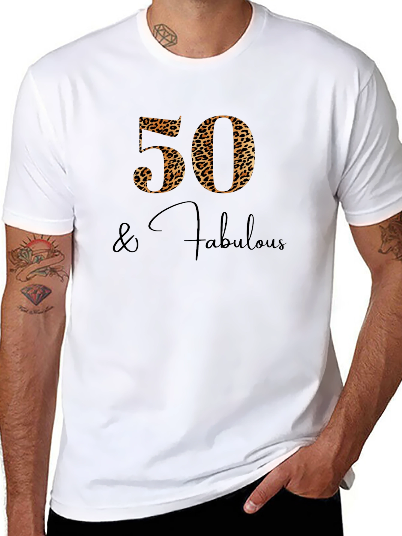 50 & Fabulous Leopard Print Tee