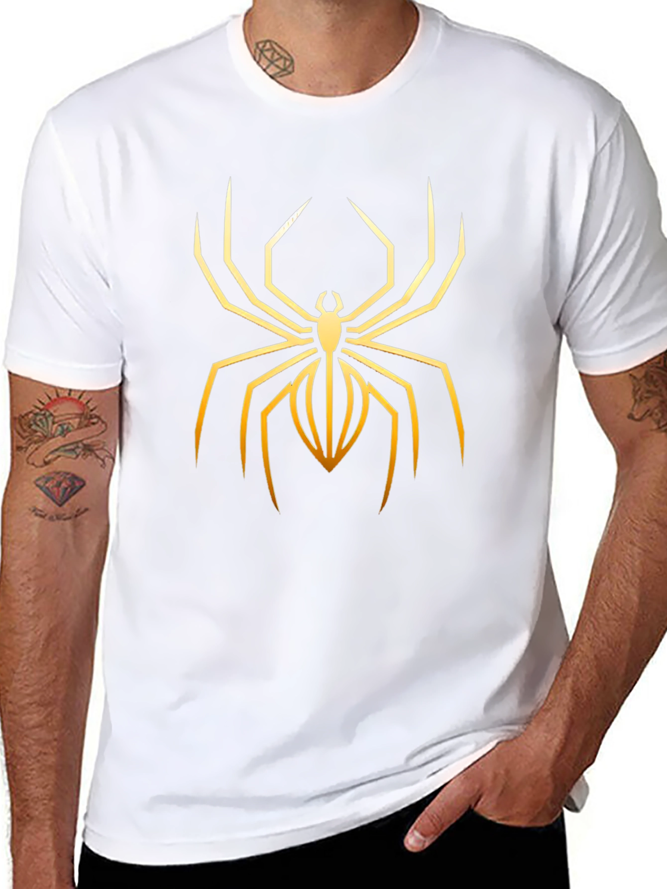 Spider Graphic Print T-Shirt - Black