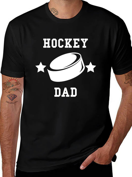 Hockey Dad T-Shirt - Black Sporty Graphic Tee