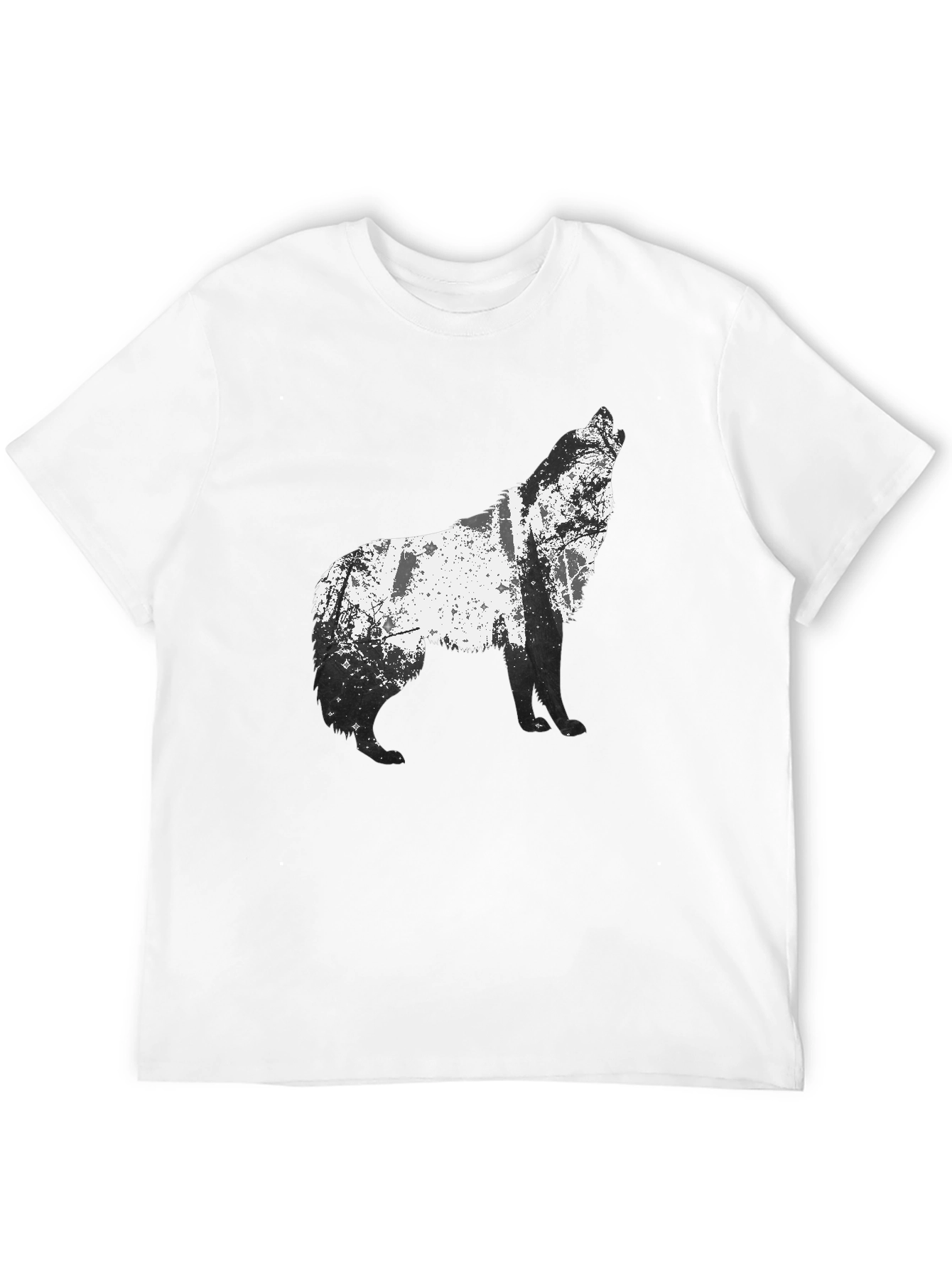 Wolf Silhouette Graphic Tee - Mens Black T-Shirt