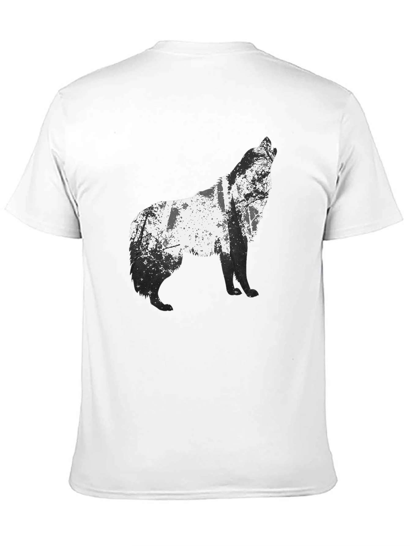 Wolf Silhouette Graphic Tee - Mens Black T-Shirt