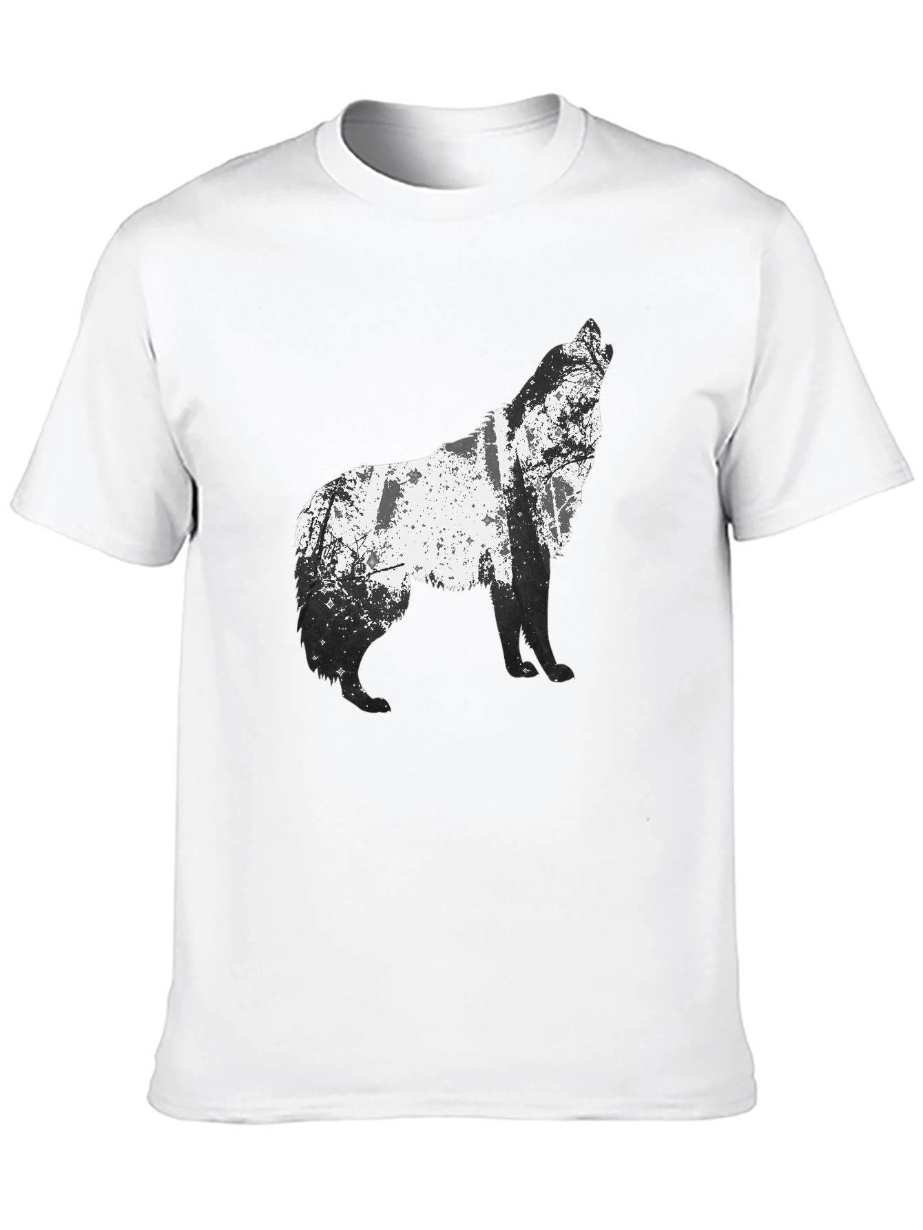 Wolf Silhouette Graphic Tee - Mens Black T-Shirt