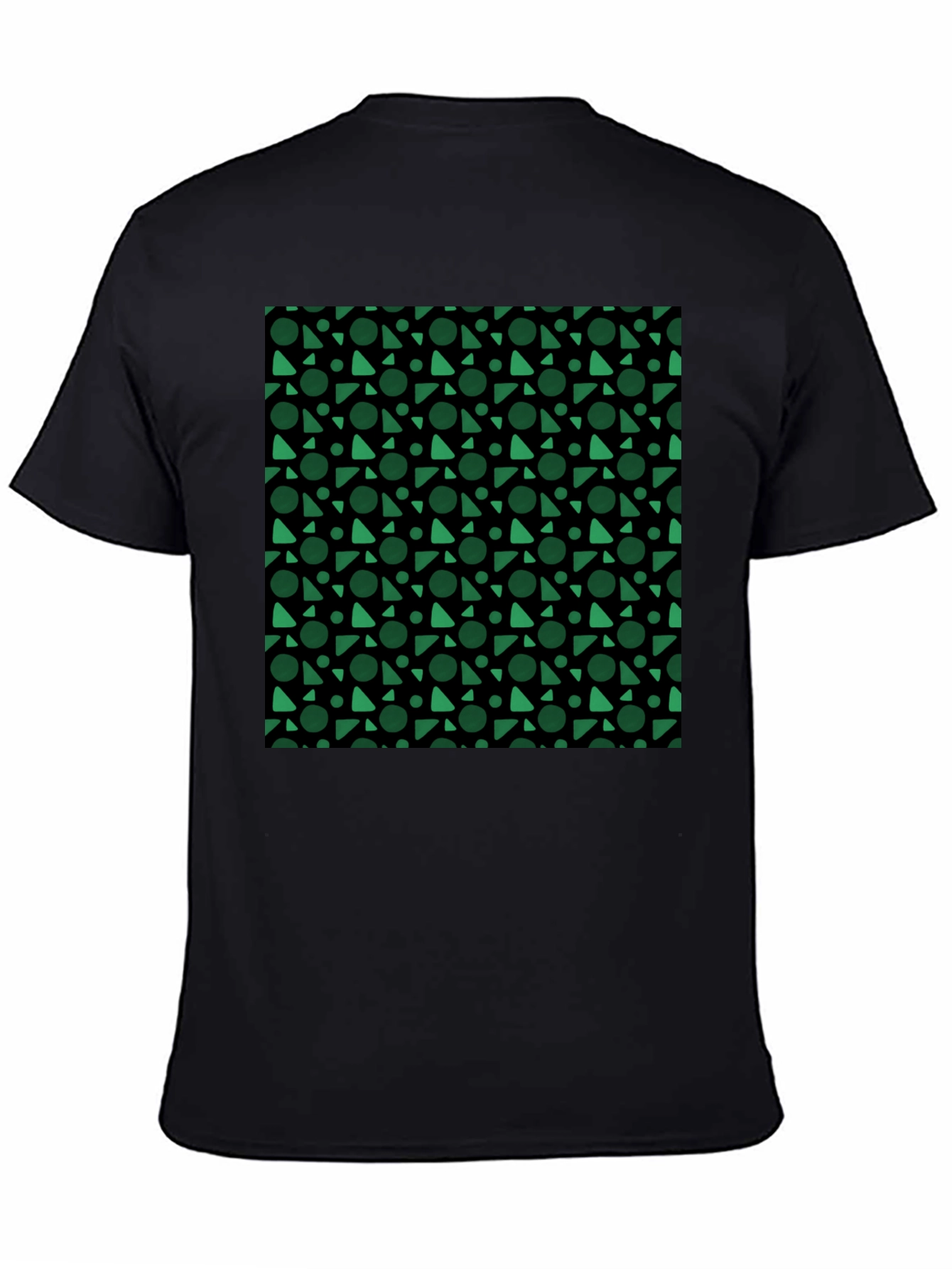 Modern Geometric Pattern Black T-Shirt