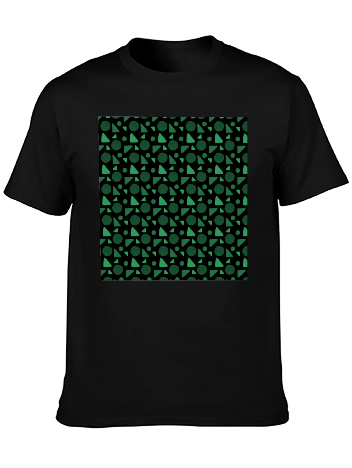 Modern Geometric Pattern Black T-Shirt