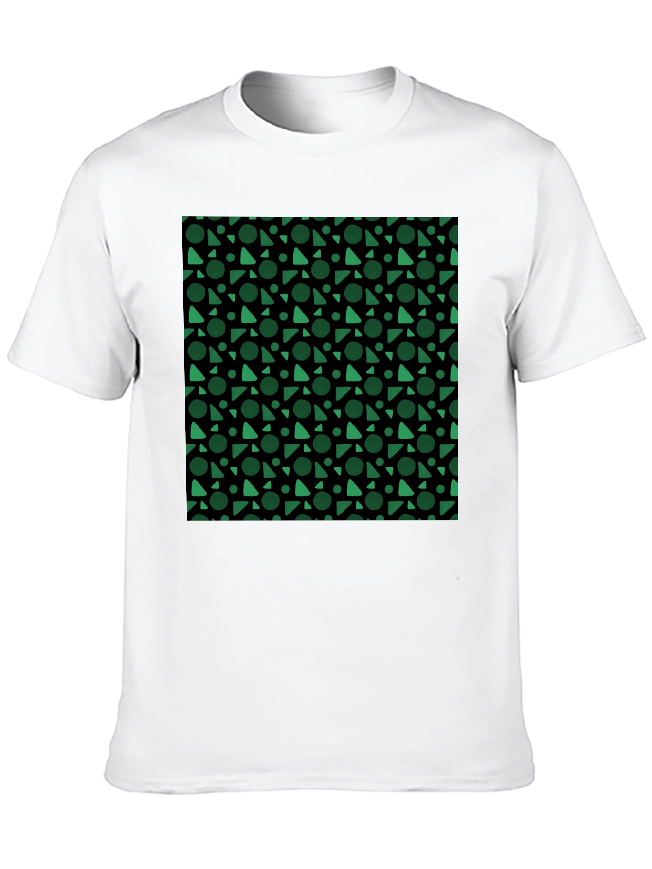 Modern Geometric Pattern Black T-Shirt