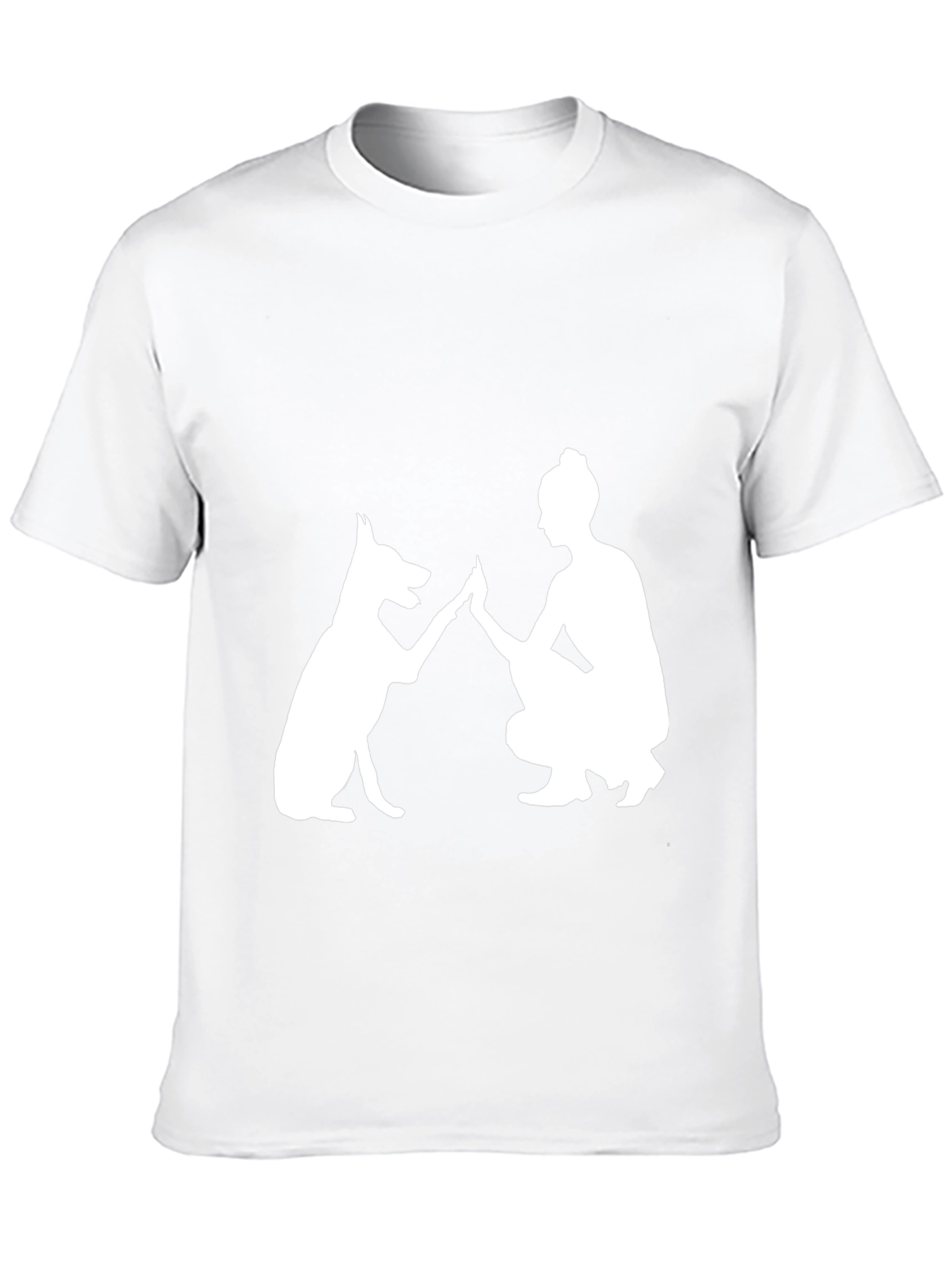Dog & Woman High Five Graphic Tee - Black