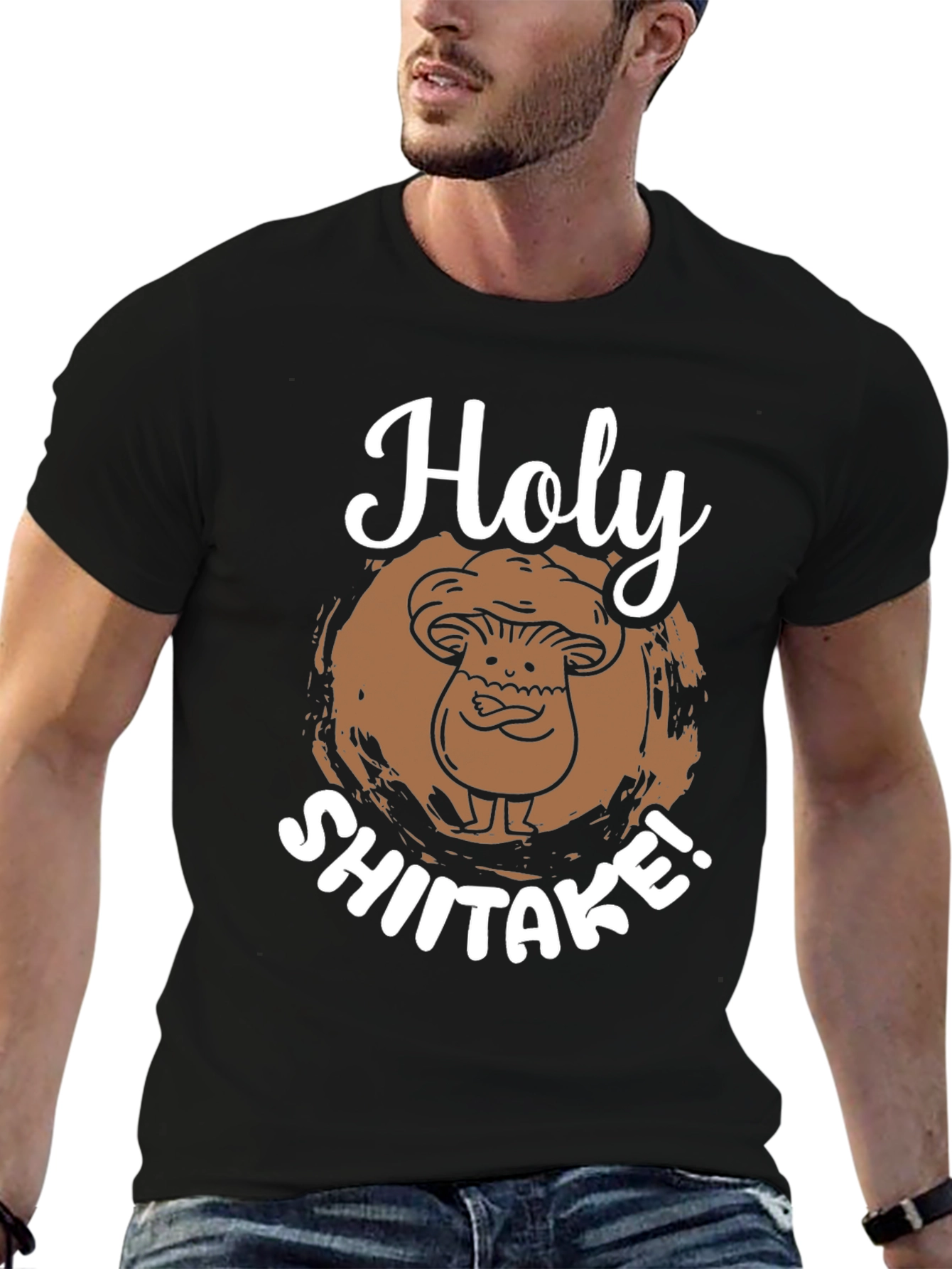 Holy Shiitake! Graphic Tee - Funny Mushroom Pun T-Shirt