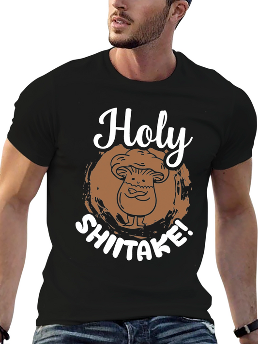 Holy Shiitake! Graphic Tee - Funny Mushroom Pun T-Shirt