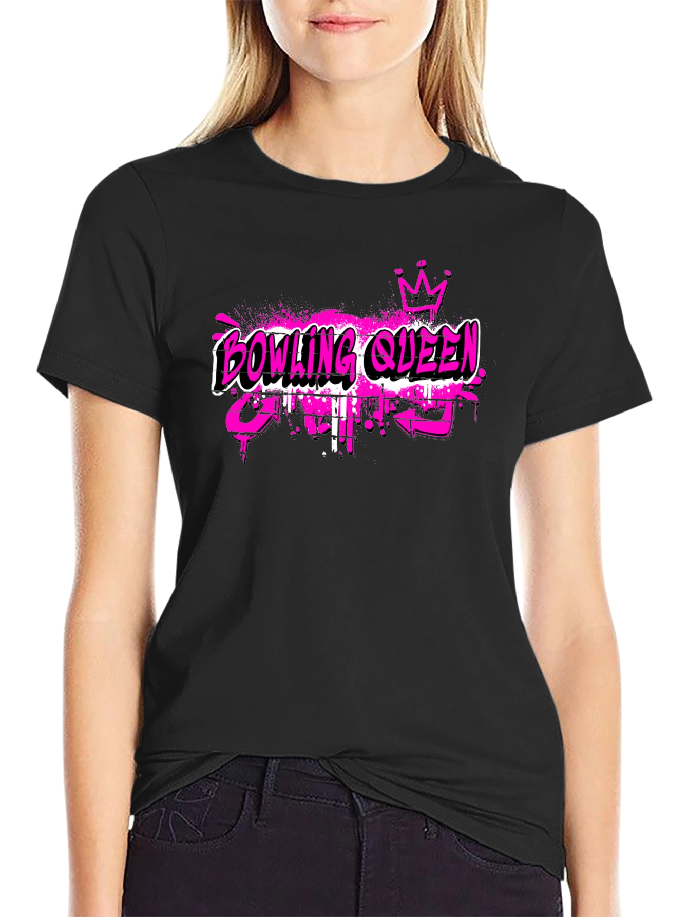Bowling Queen Black T-Shirt