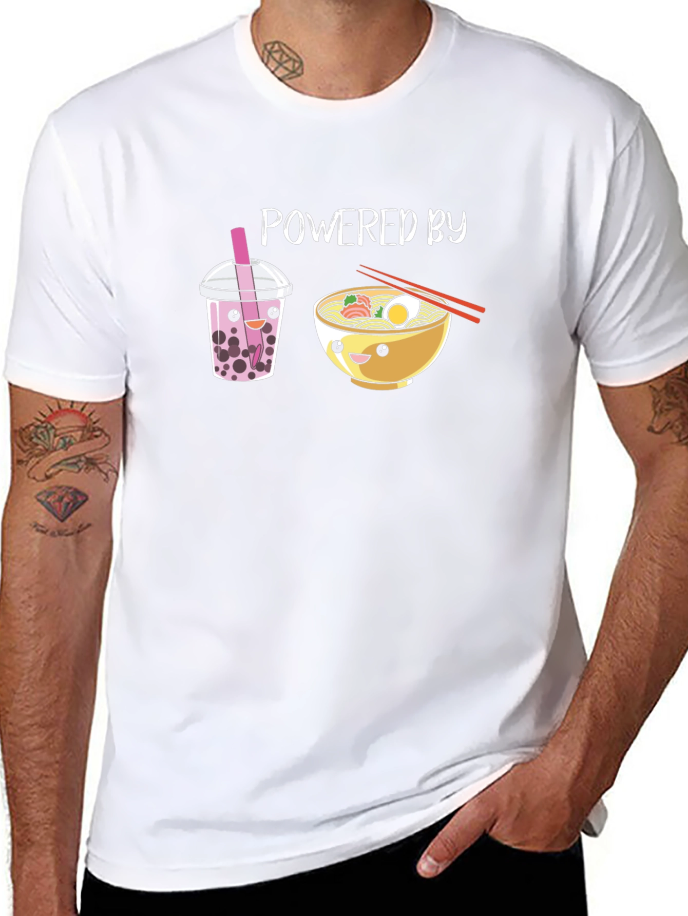 Powered by Bubble Tea & Ramen T-Shirt