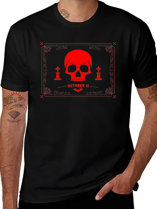 Halloween Skull Graphic T-Shirt