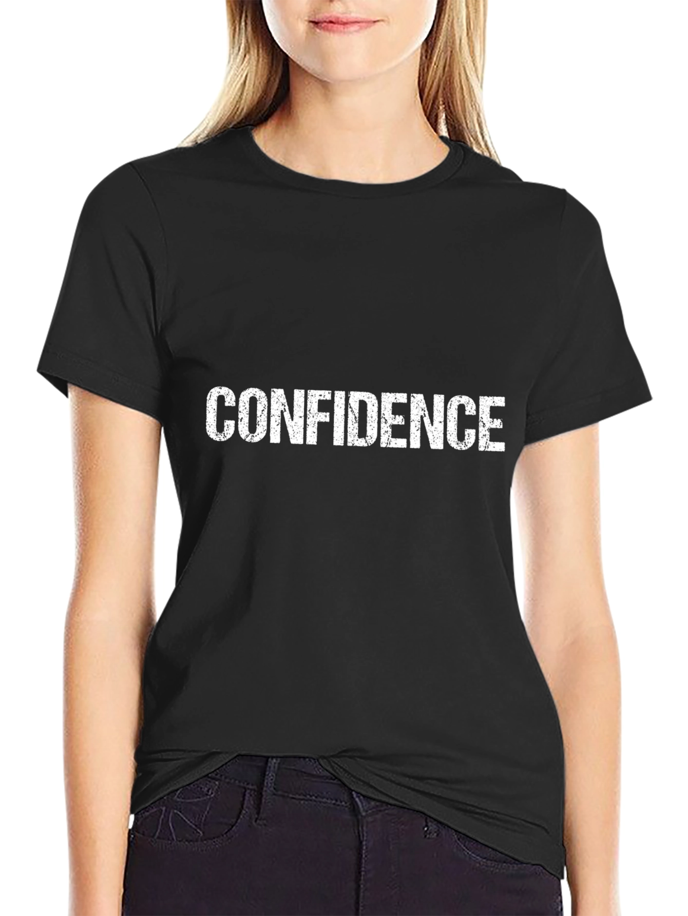 Confidence Graphic Tee - Black Cotton T-Shirt
