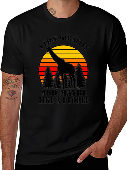 I Like Giraffes T-Shirt - Mens Black Tee