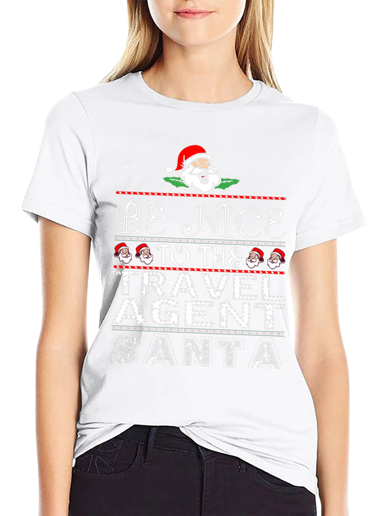 Be Nice To The Travel Agent Santa T-Shirt