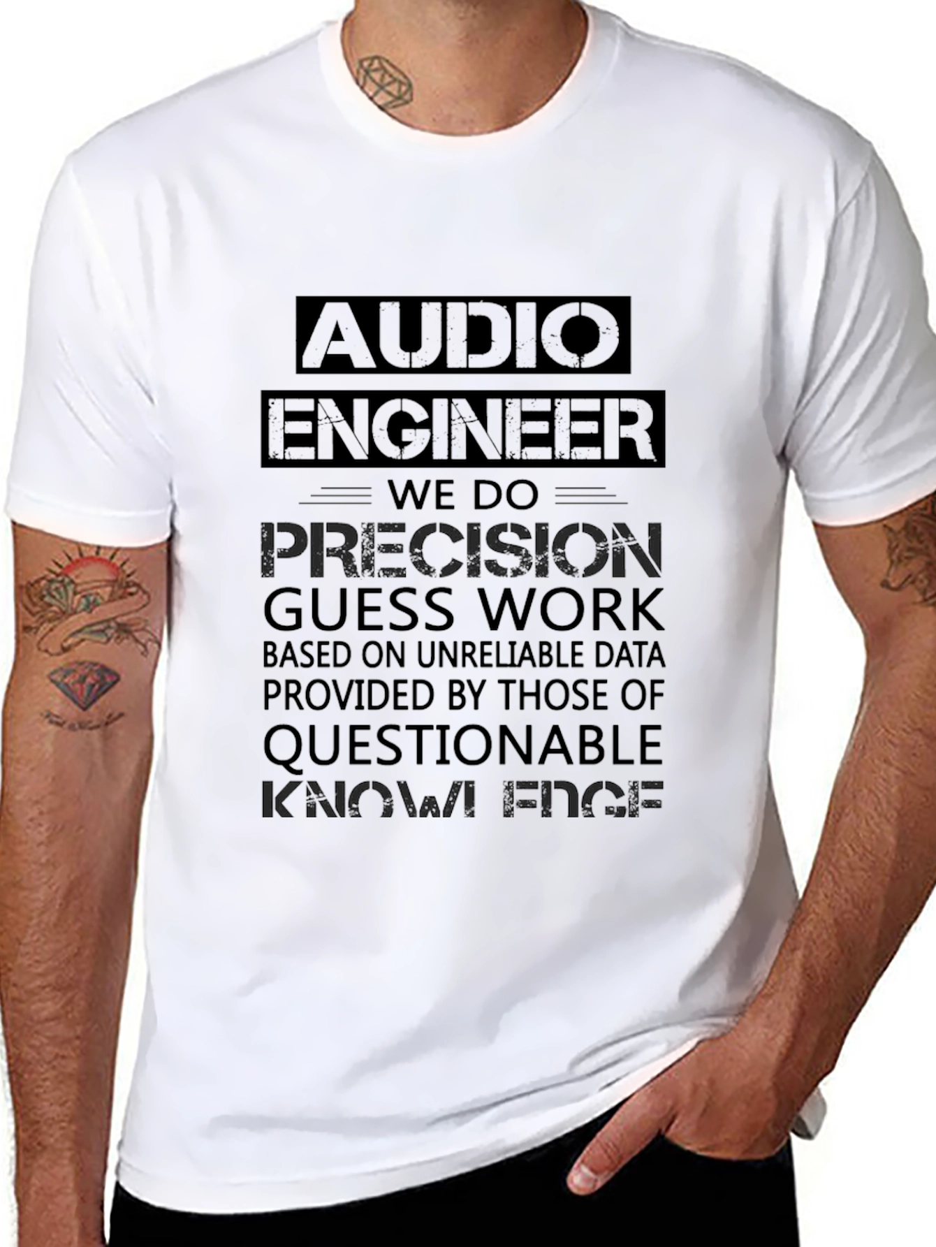 Audio Engineer Precision T-Shirt - Mens Black Graphic Tee