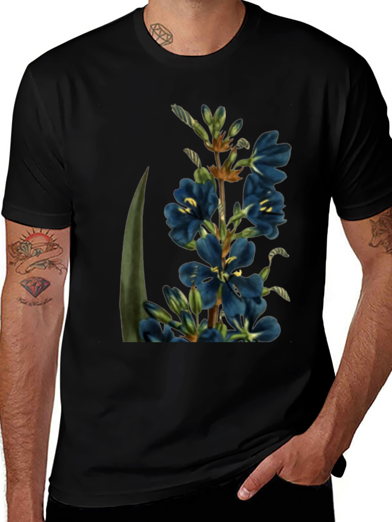 Floral Print T-Shirt - Botanical Design