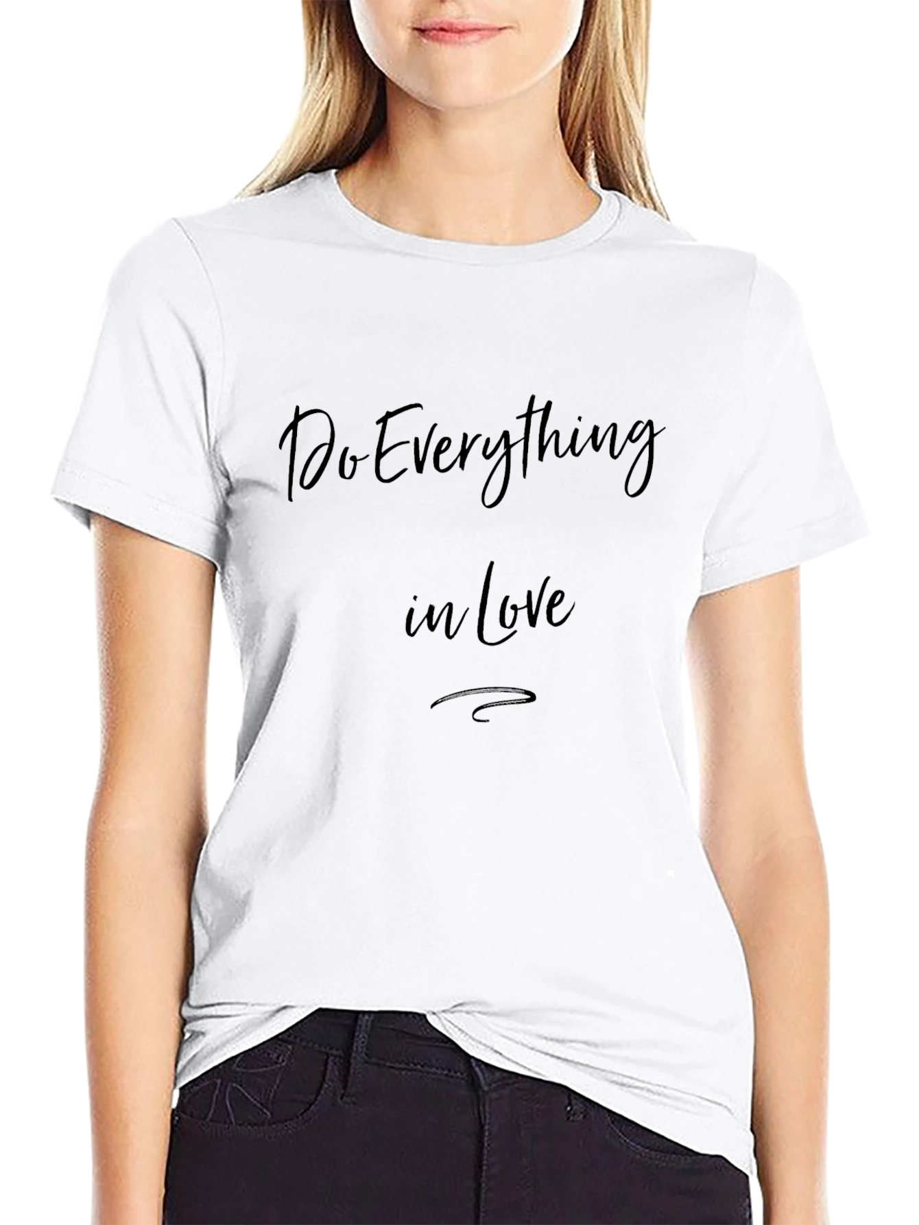 Inspirational Do Everything in Love Black T-Shirt
