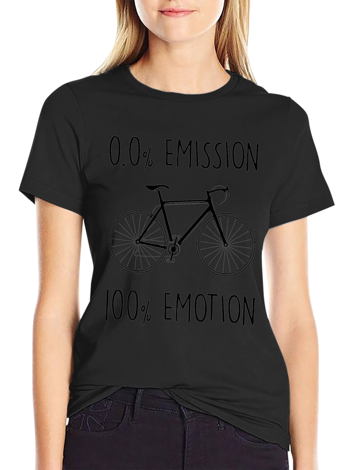 Eco Ride: 0.0% Emission 100% Emotion Black Bike T-Shirt