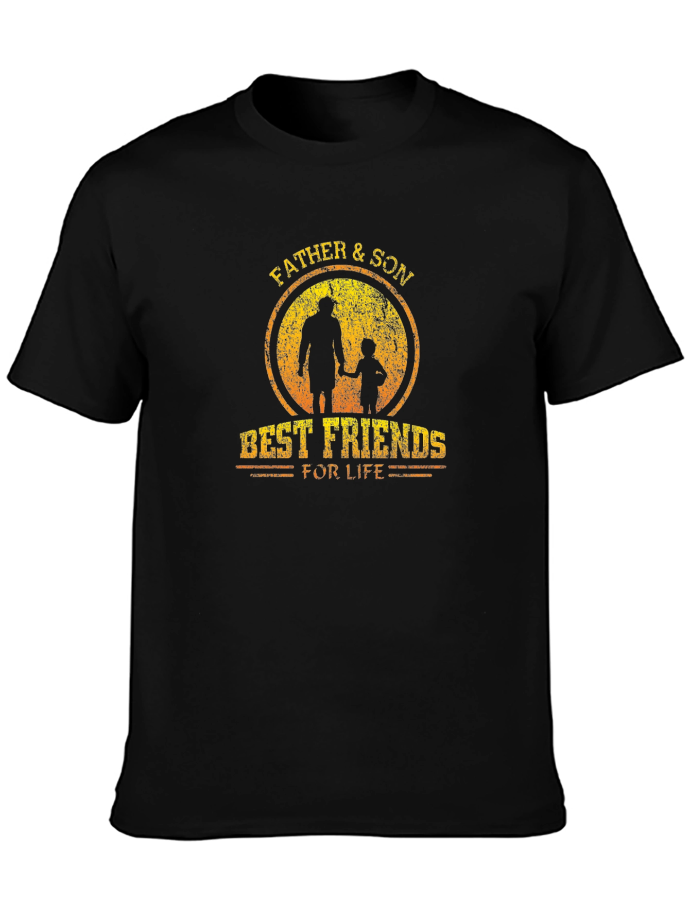 Father & Son Best Friends Black Graphic Tee