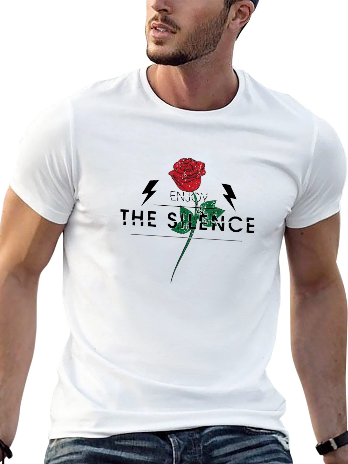 Enjoy The Silence Rose Graphic T-Shirt