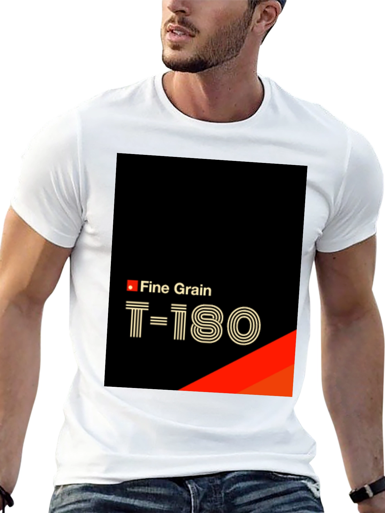 Fine Grain T-180 Black T-Shirt
