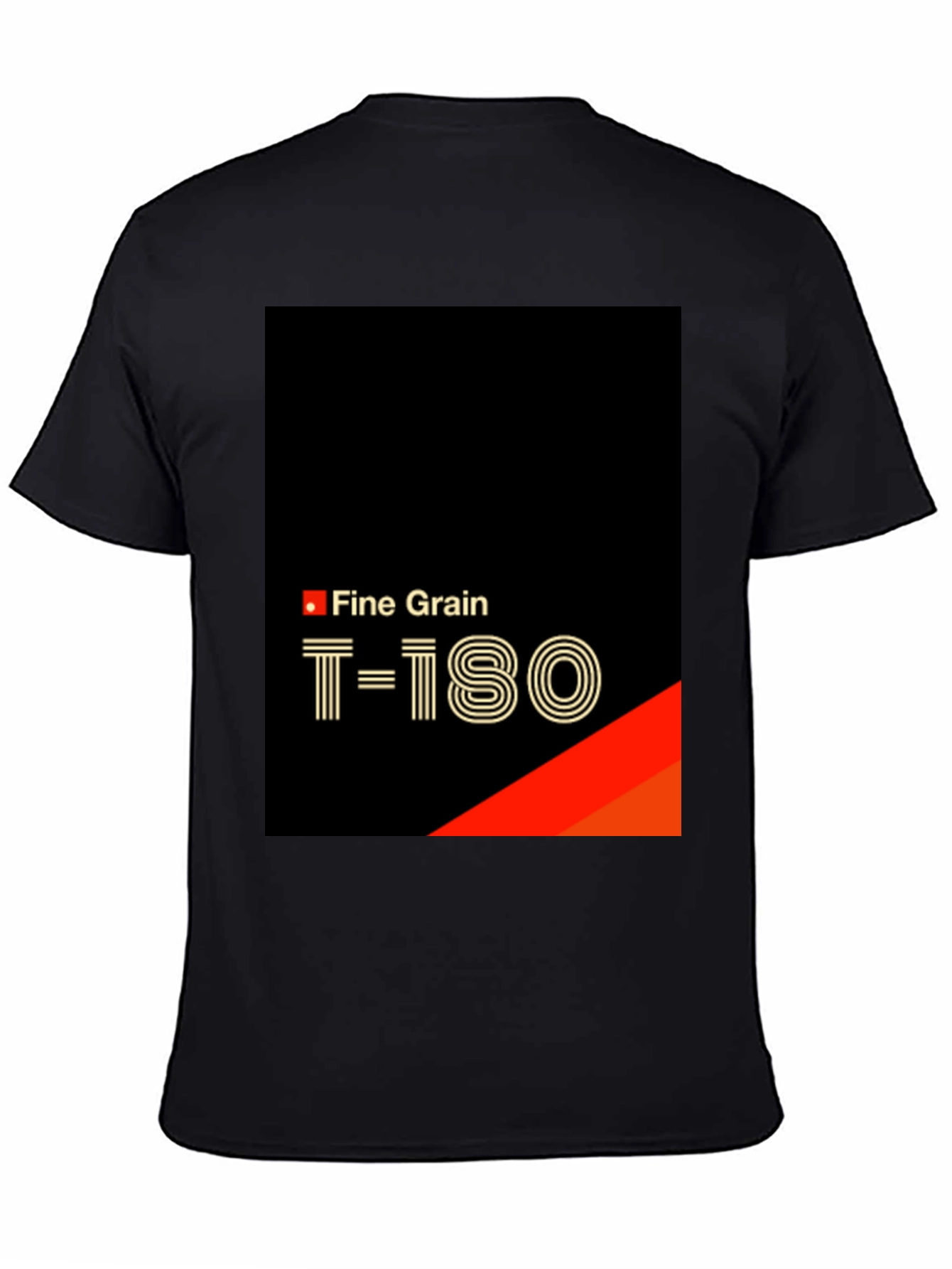 Fine Grain T-180 Black T-Shirt