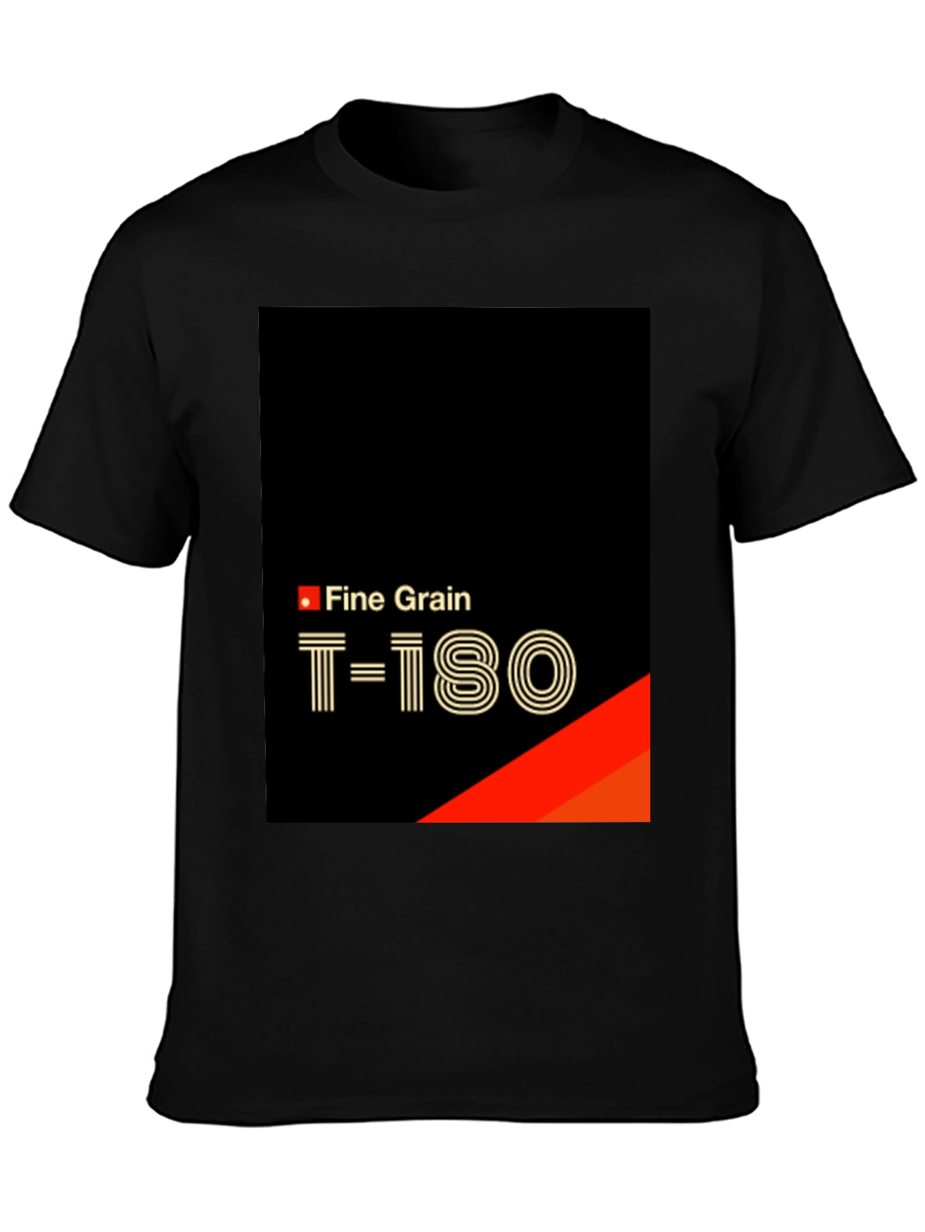 Fine Grain T-180 Black T-Shirt