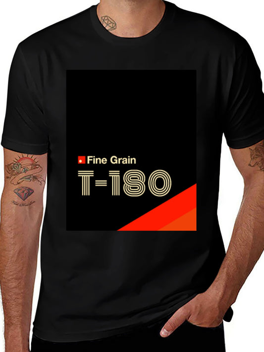 Fine Grain T-180 Black T-Shirt