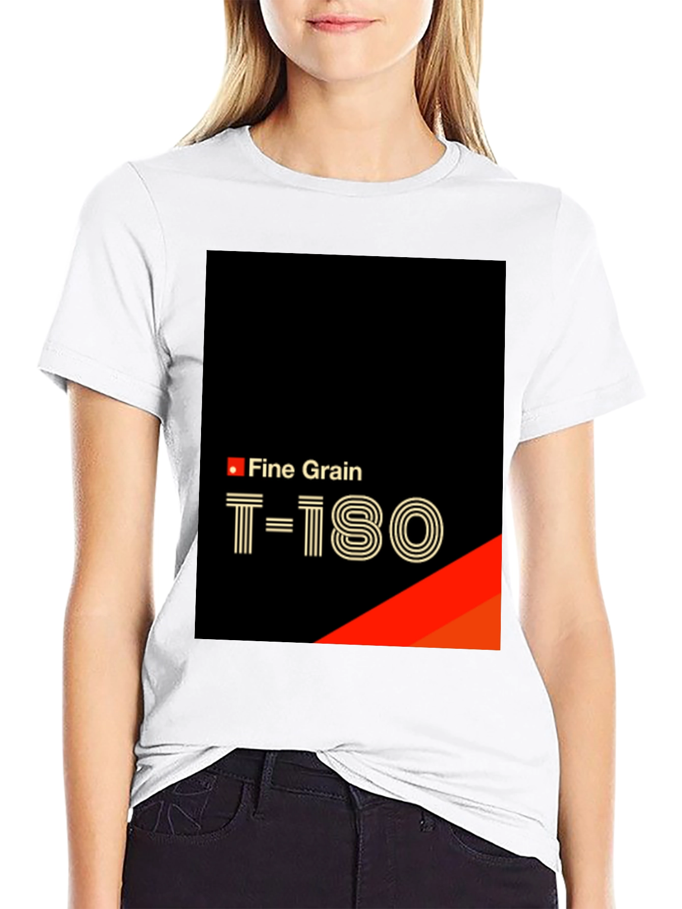 Fine Grain T-180 Black T-Shirt