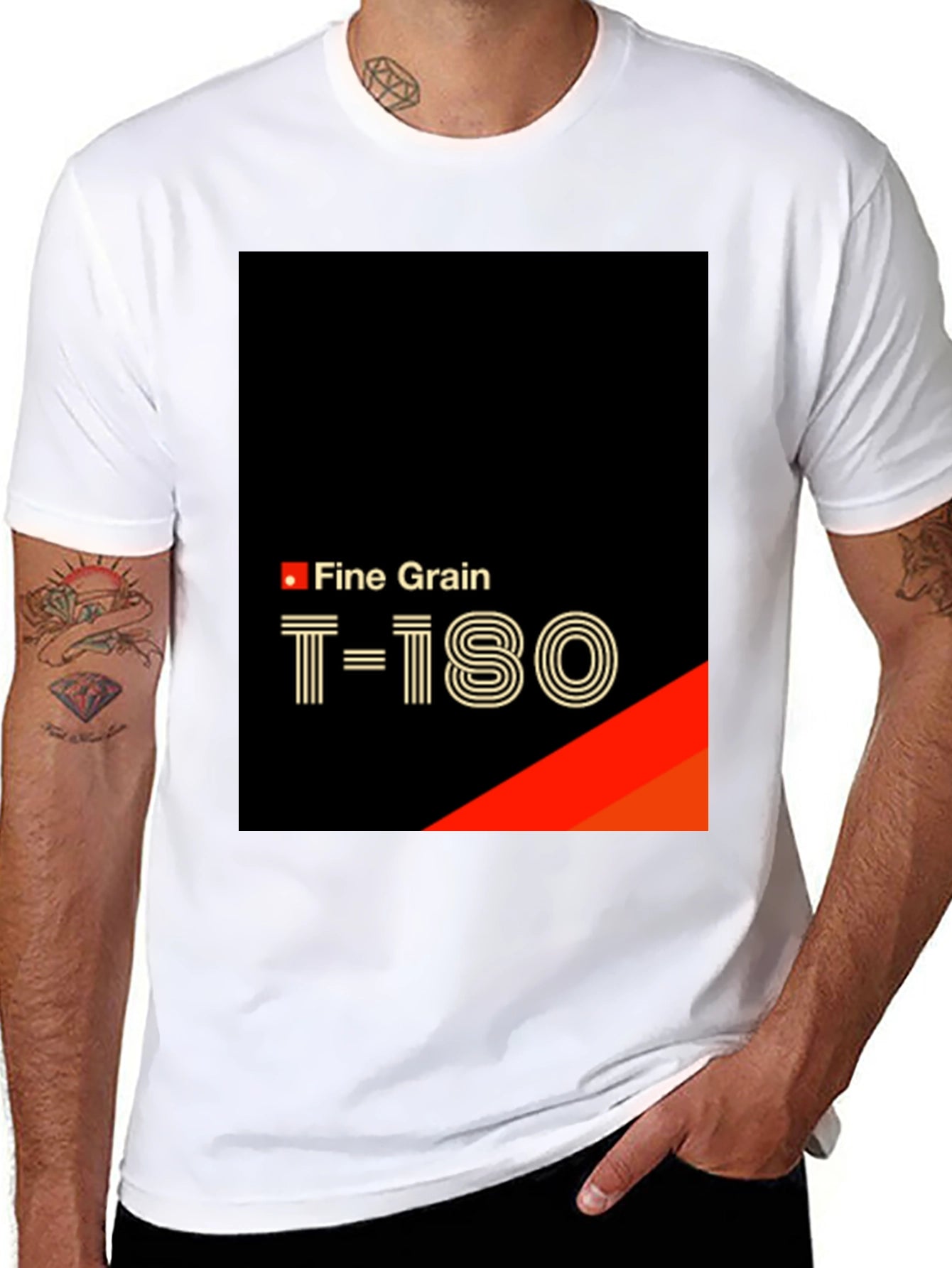 Fine Grain T-180 Black T-Shirt