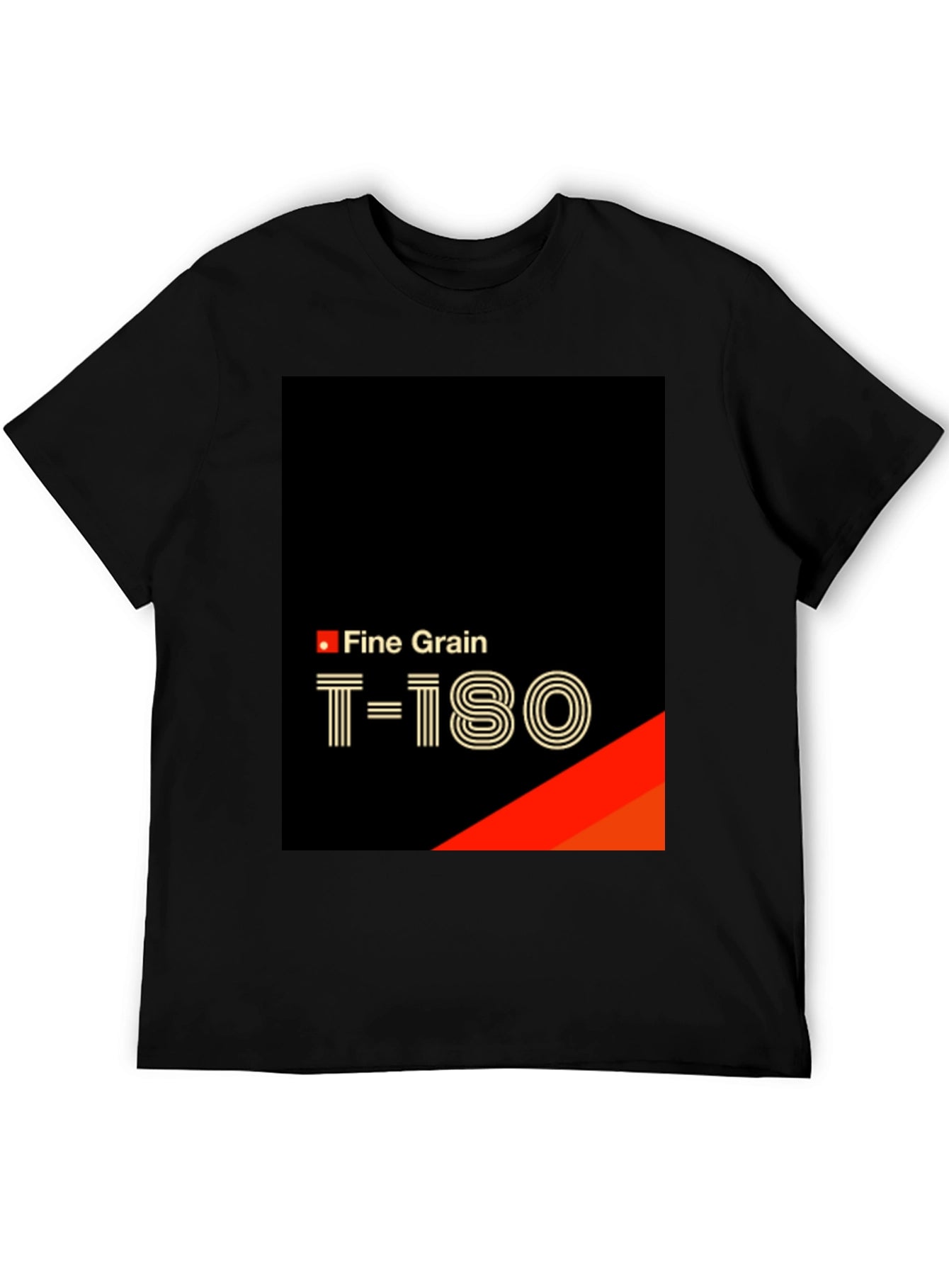Fine Grain T-180 Black T-Shirt