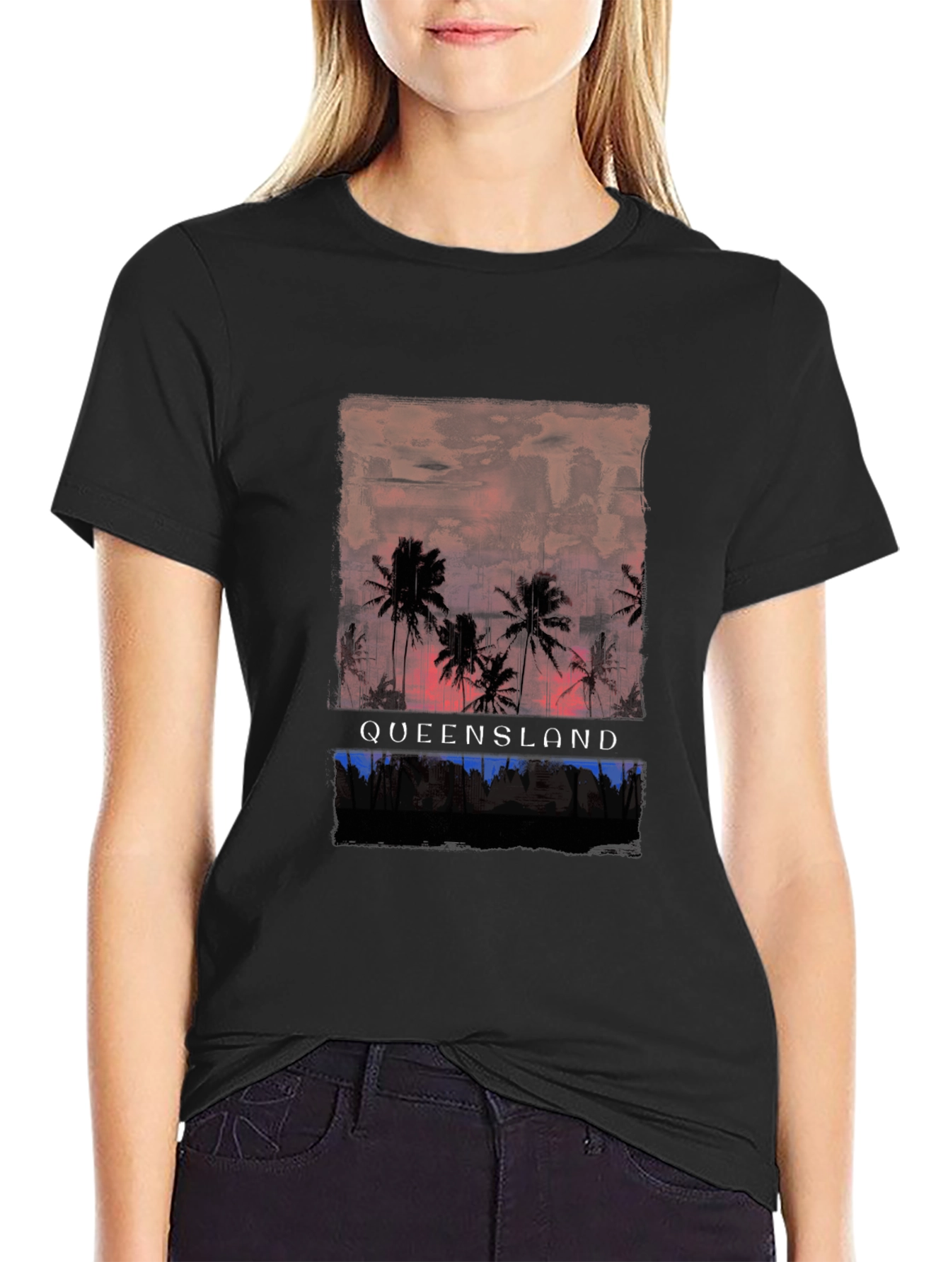 Queensland Palm T-Shirt - Sunset Design