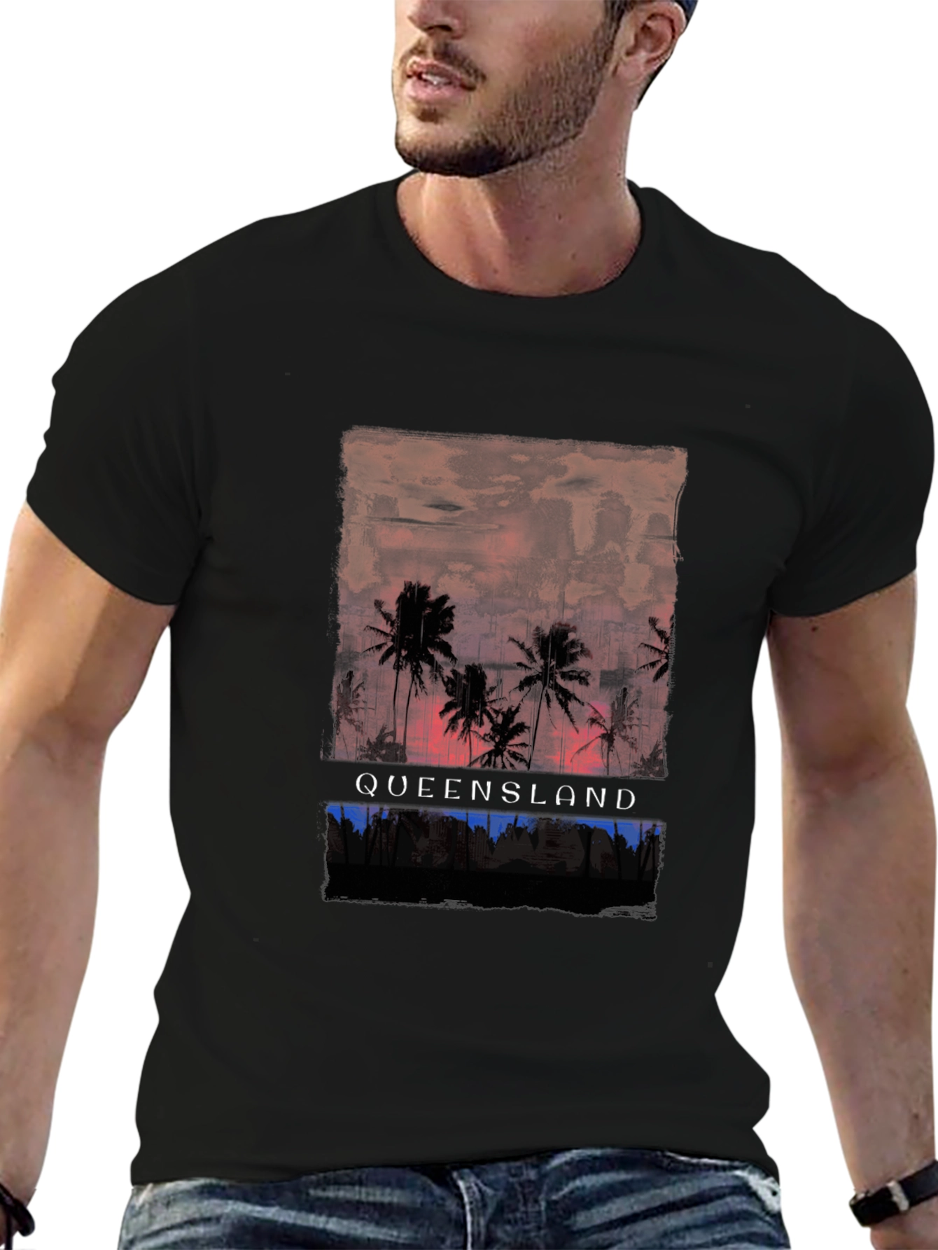 Queensland Palm T-Shirt - Sunset Design