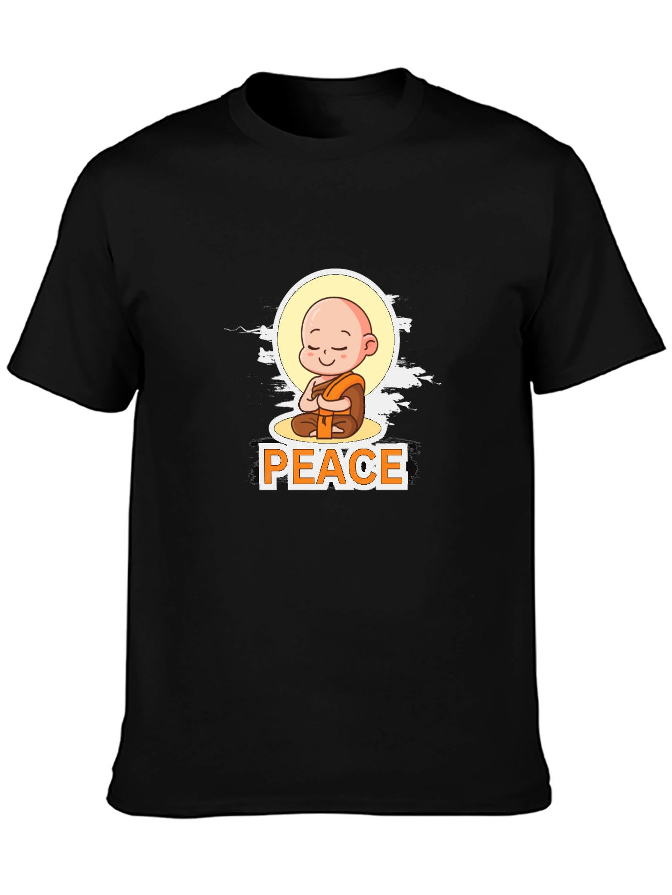Peace Monk Graphic T-Shirt - Mens Black Tee