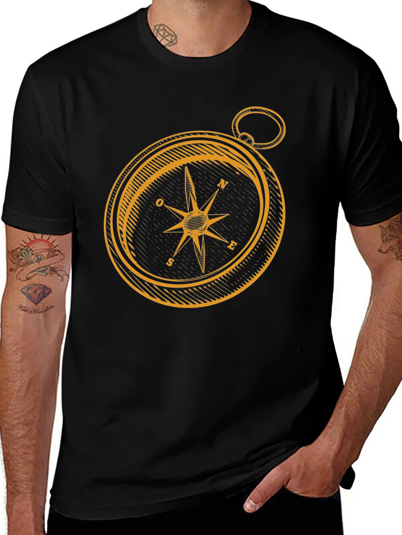 Compass Graphic Tee - Stylish Navigator Shirt