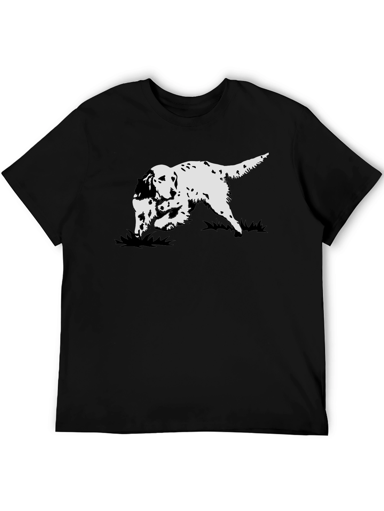 Dog Print Graphic Tee - Black T-Shirt