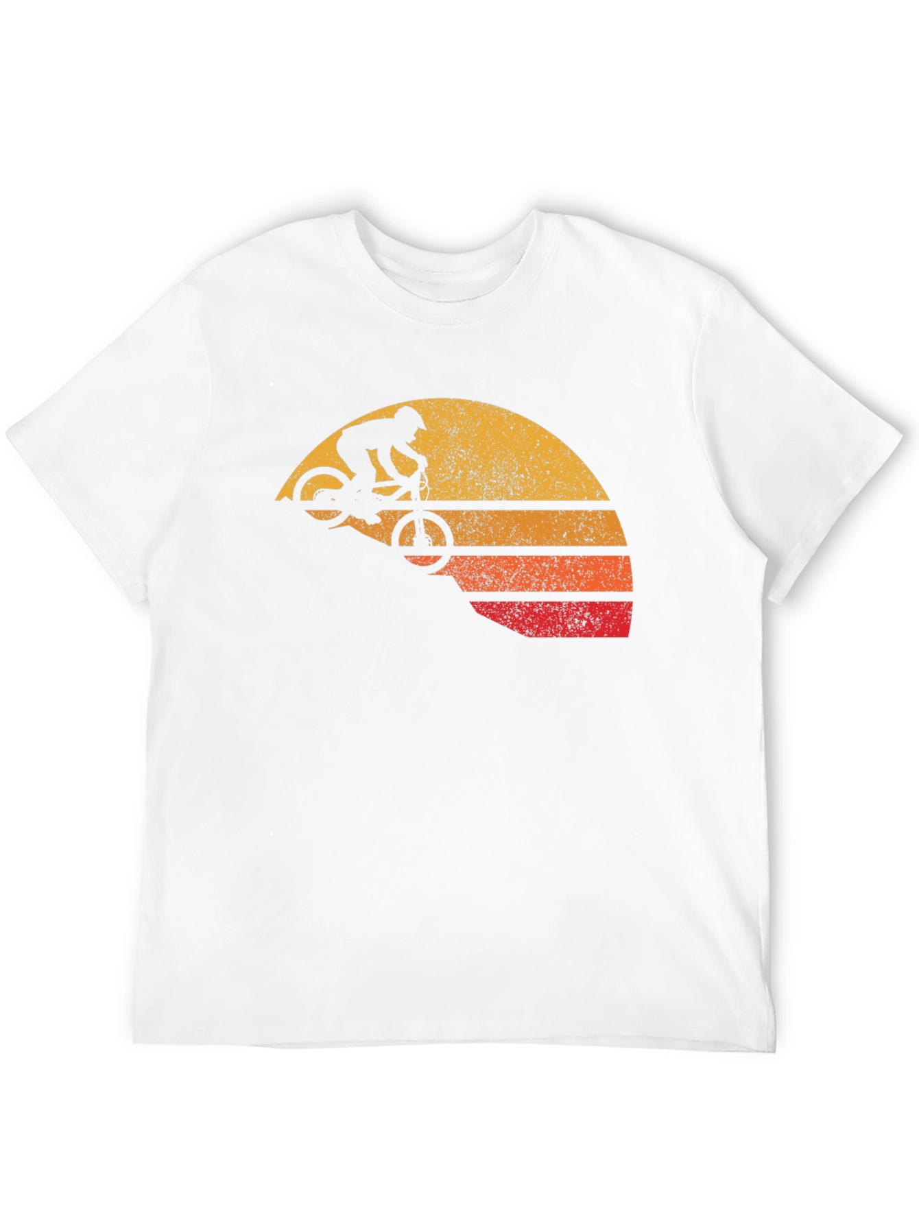 Retro Mountain Bike Sunset Graphic T-Shirt