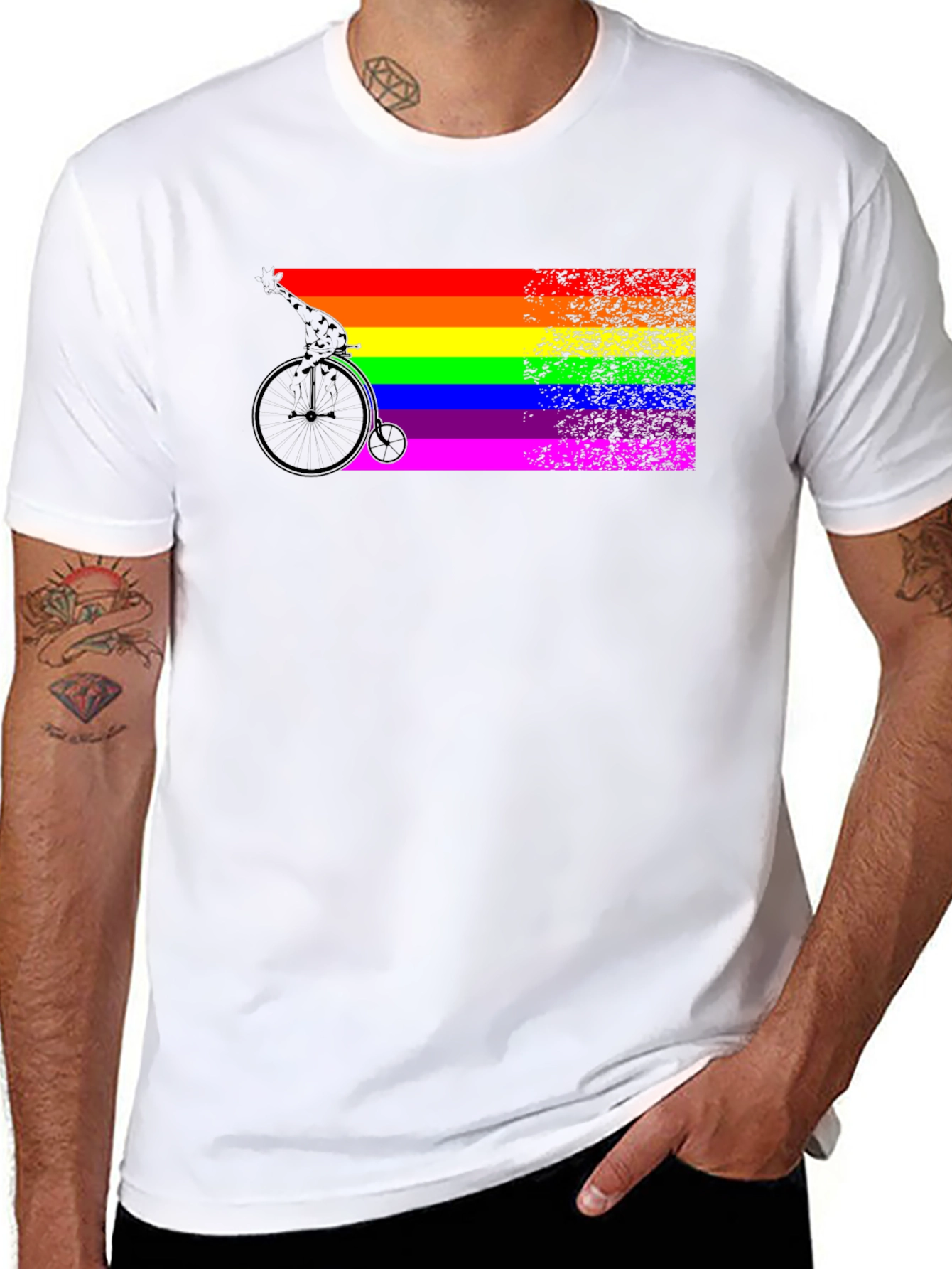 Rainbow Pride Bicycle Graphic T-Shirt