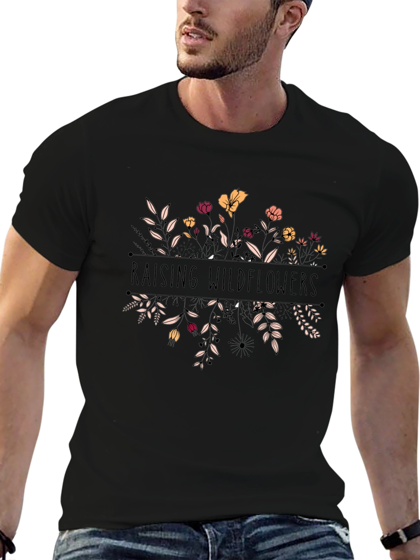 Raising Wildflowers Black Graphic Tee