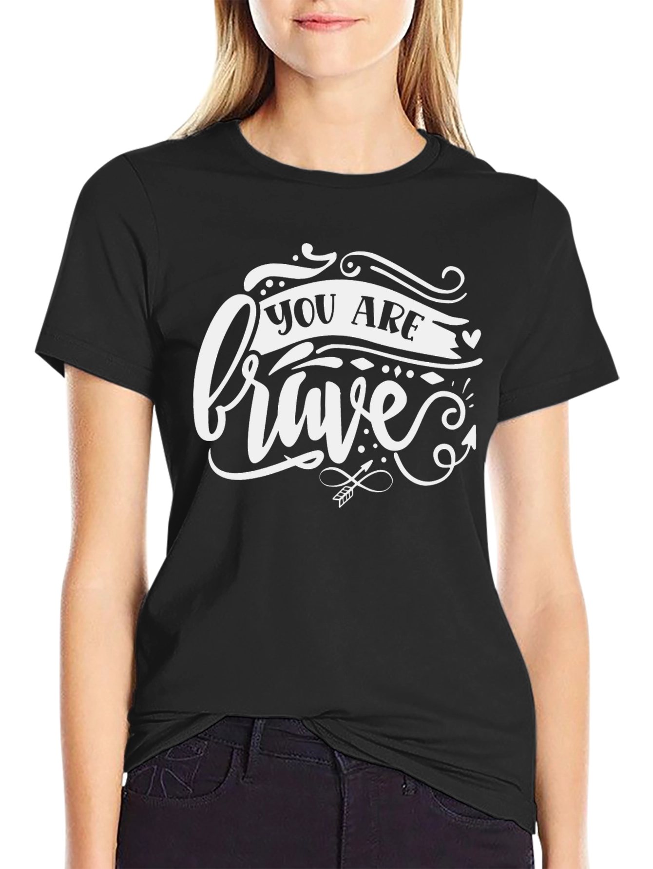You Are Brave Graphic T-Shirt - Black