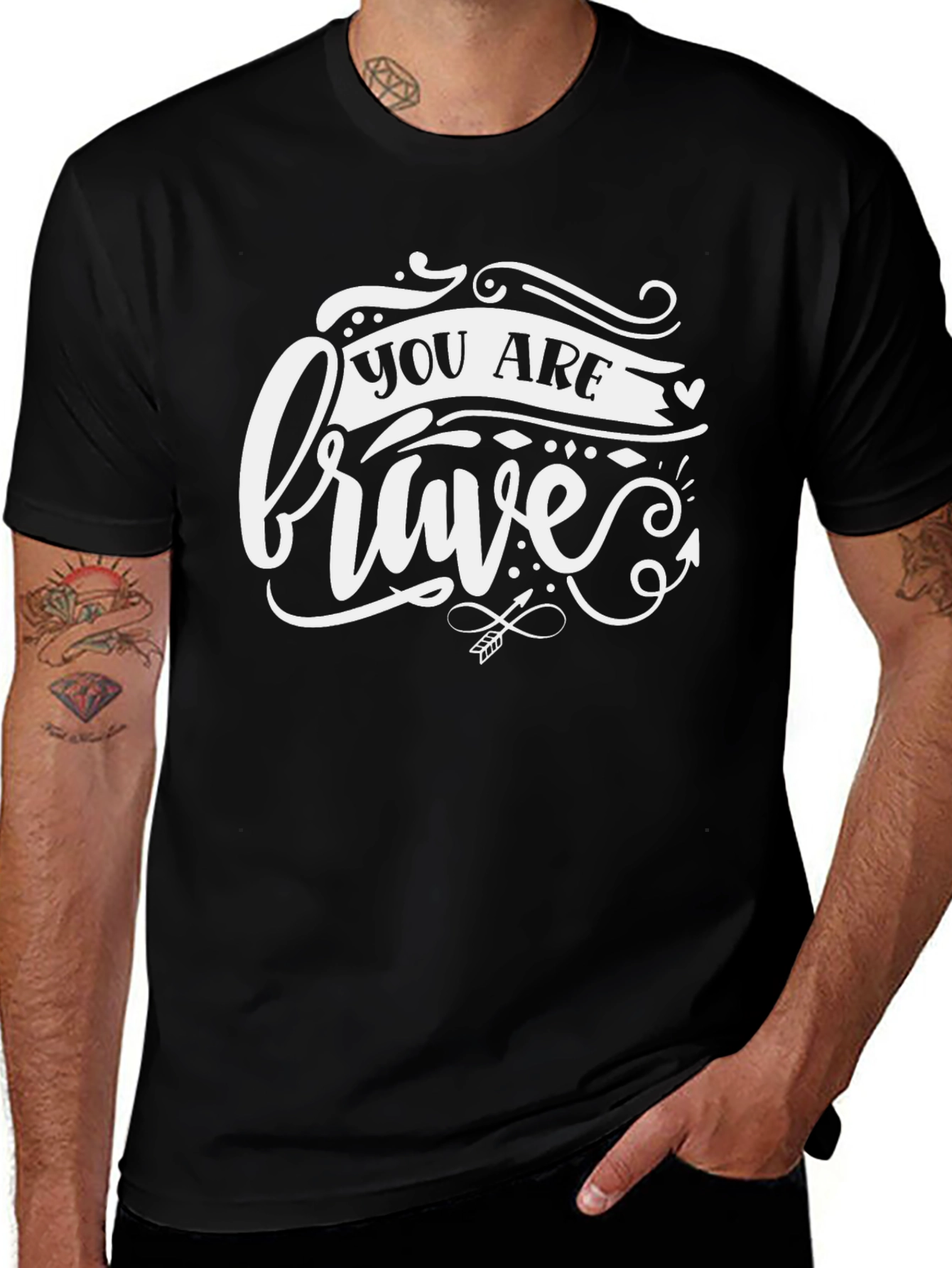 You Are Brave Graphic T-Shirt - Black