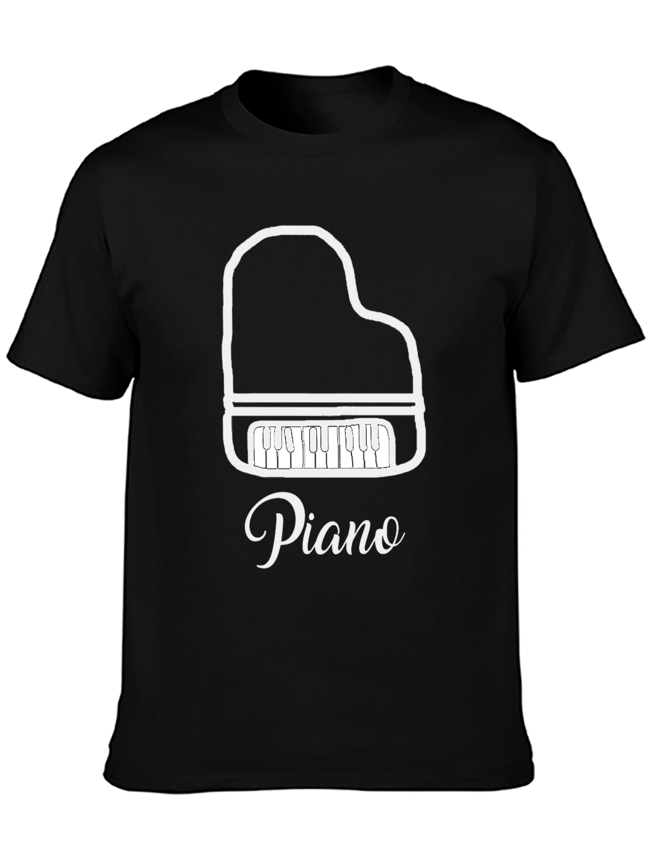 Piano Graphic Tee - Music Lovers Black T-Shirt