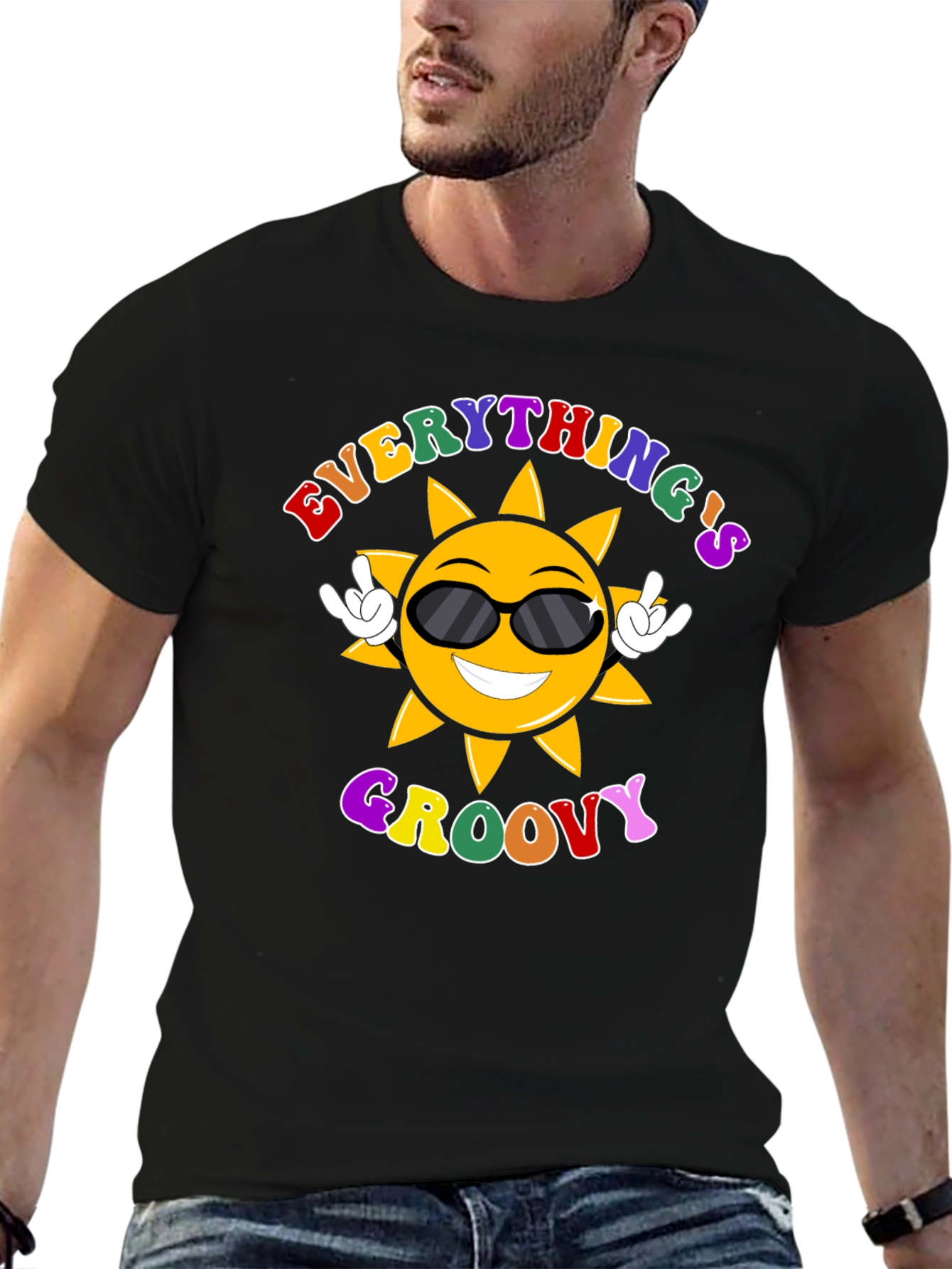 Everythings Groovy T-Shirt - Retro Sun
