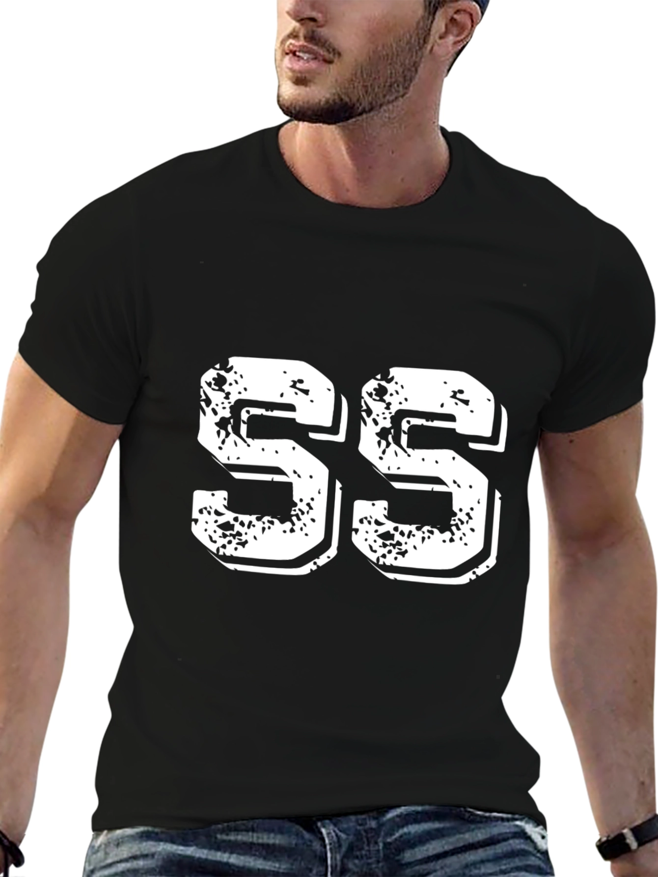Distressed Number Tee - SS