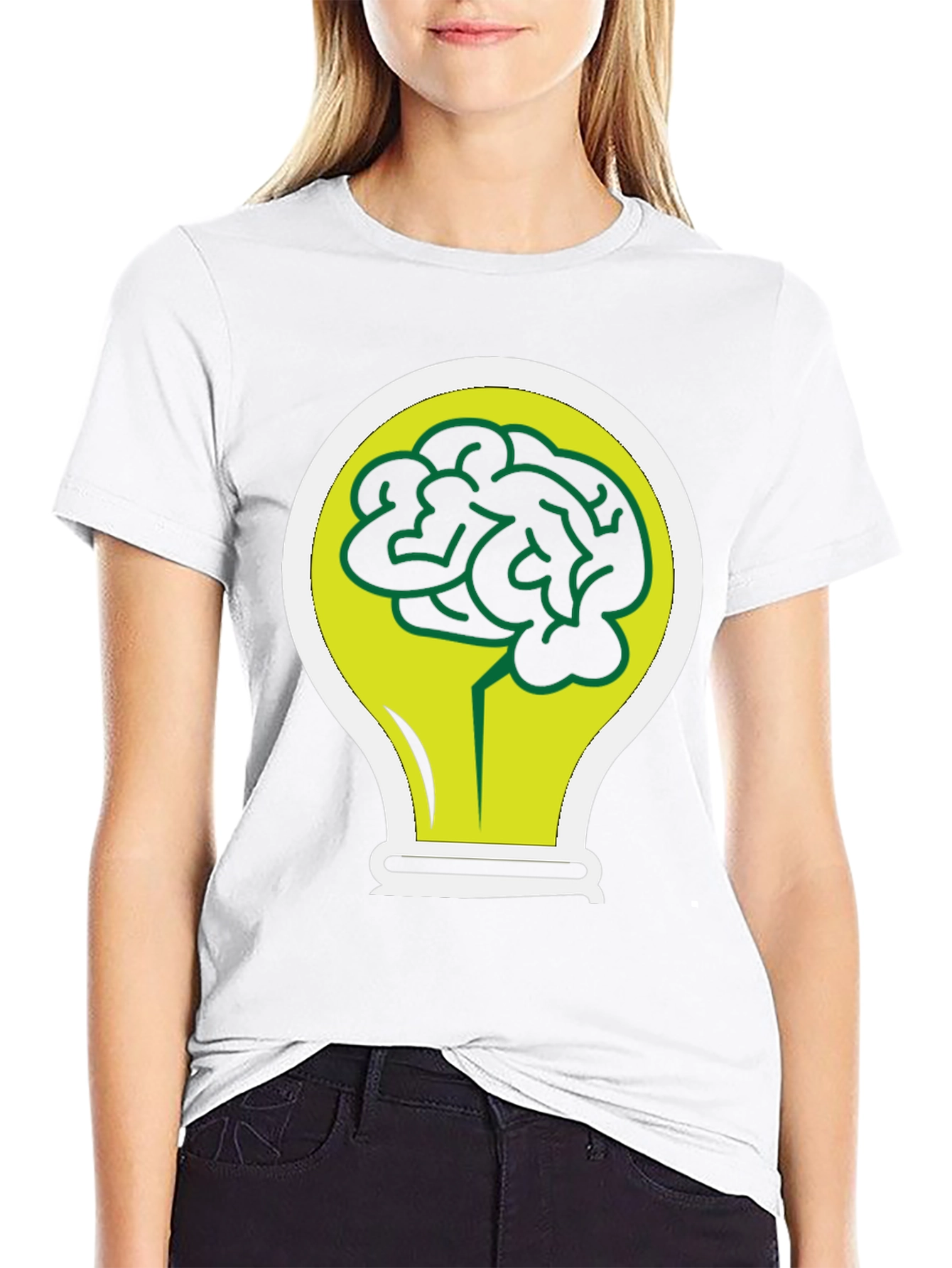 Brain Bulb Black T-Shirt - Idea Generation