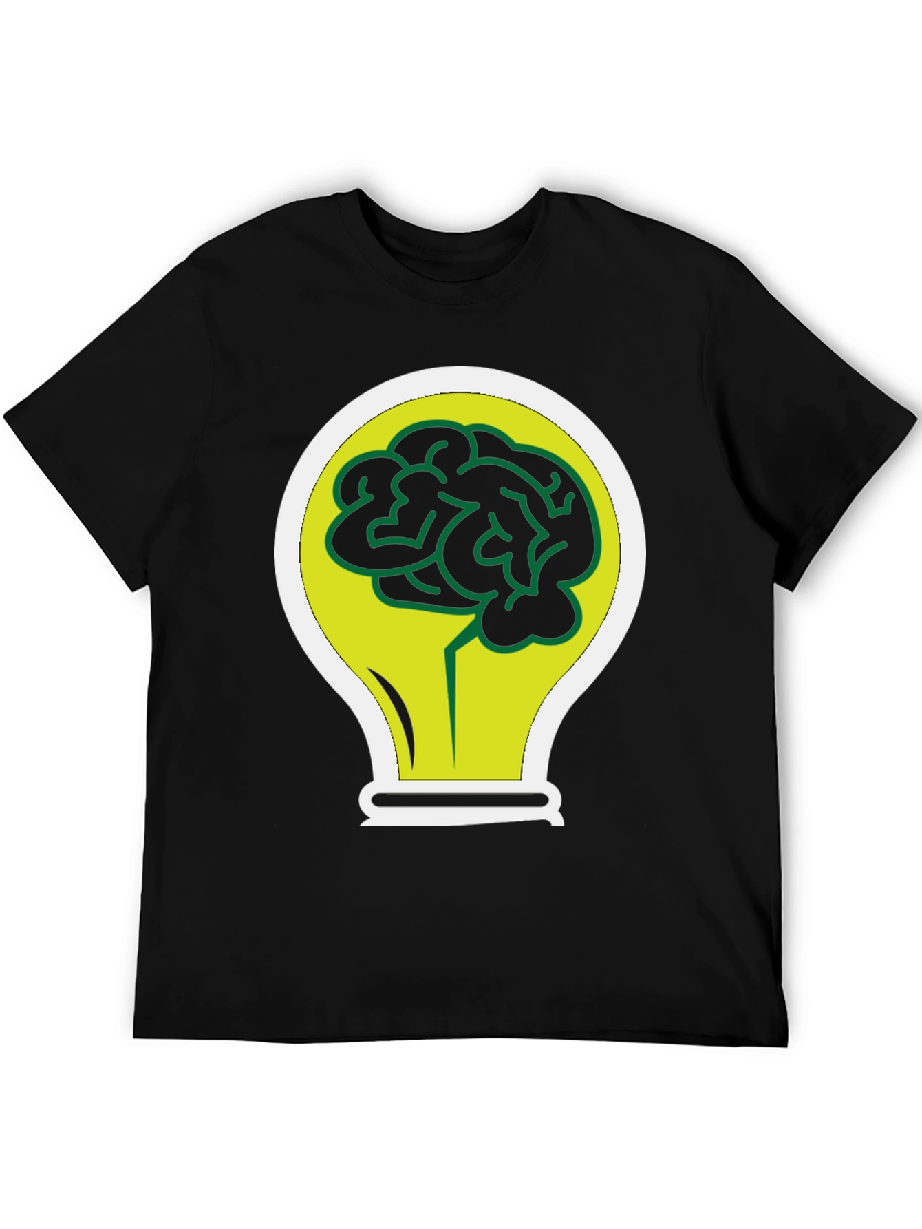 Brain Bulb Black T-Shirt - Idea Generation